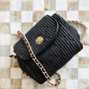 SOLD IN MY ETSY SHOP 1960’s Vintage Straw bag with Gold Chain